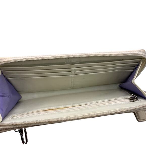 COACH Tan Cream Signature Canvas Wristlet Wallet - Picture 5 of 10